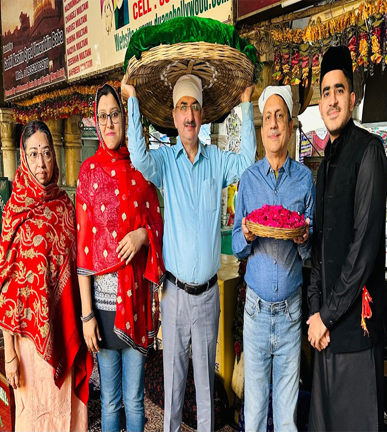 Embroidered silk chadar for Ajmer Sharif Dargah offering